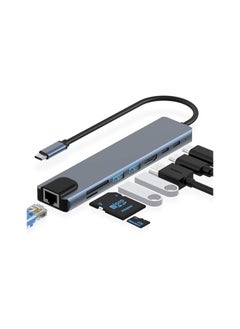 Generic USB C Hub Docking Station, 8 in 1 USB C Dongle with 4K@60Hz HDMI, RJ45 Ethernet, 100W PD, SD/TF Card Reader, 2 USB Ports, USB Type C Hub for MacBook Pro Air M1 Dell XPS Nintendo Switch  - Image 1