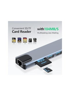 Generic USB C Hub Docking Station, 8 in 1 USB C Dongle with 4K@60Hz HDMI, RJ45 Ethernet, 100W PD, SD/TF Card Reader, 2 USB Ports, USB Type C Hub for MacBook Pro Air M1 Dell XPS Nintendo Switch  - Image 2