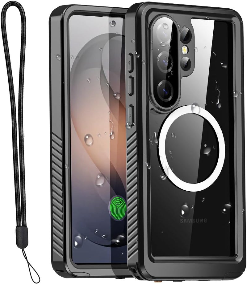 ايه اي كيس حافظة AICase المقاومة للماء لهاتف Samsung Galaxy S26 Ultra الشفافة مع MagSafe، مقاومة للماء والثلج والغبار والصدمات، بمعيار IP68، حماية حقيقية كاملة للجسم بزاوية 360 درجة، غطاء محكم الإغلاق تحت الماء لهاتف Galaxy S26 Ultra - Image 1