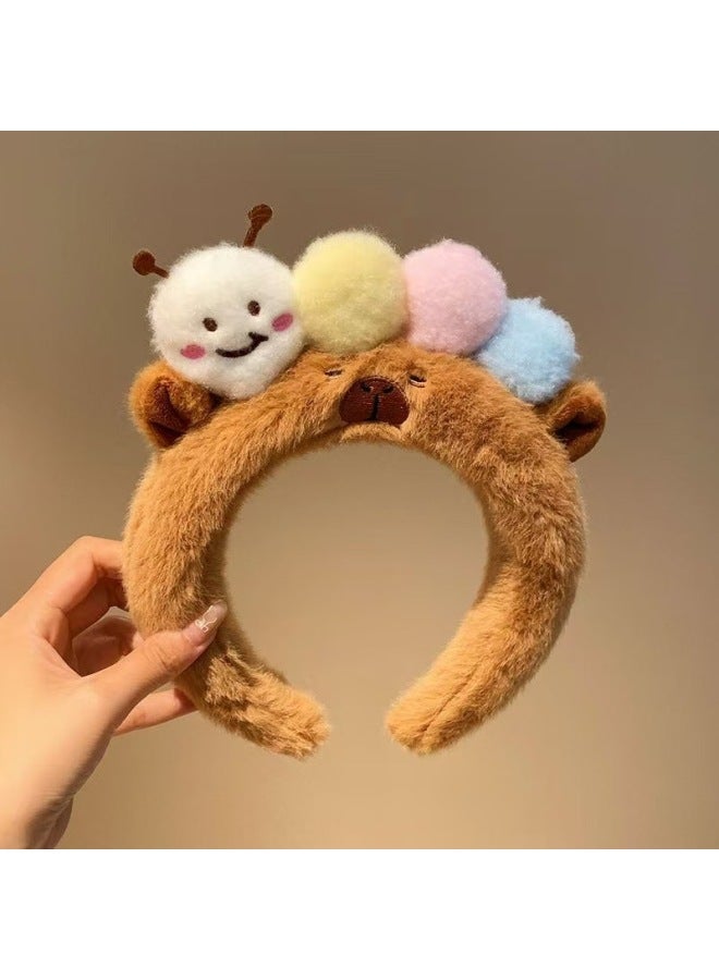 Animal Ear Headbands 5426 caterpillar headband-brown Halloween Costume Accessories Cute Fancy Headwear for Girls & Women - Image 1