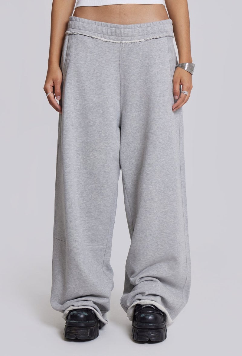 Vintage High Waist Gray Sweatpants for Women Light gray - Image 2