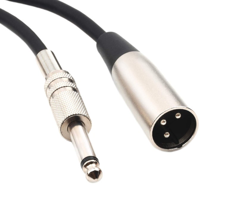 Devinal Unbalanced XLR Male to 1/4" Inch TS Mono Male Plug Audio Connector, 6.35mm to XLR Cable for Amplifiers, Instruments etc. 15 Feet - Image 1