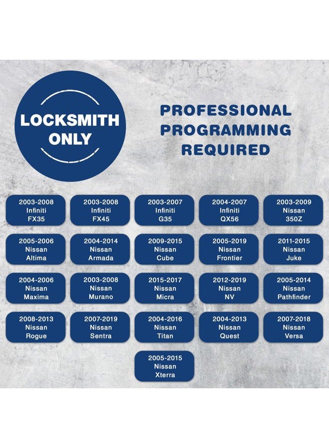 KeylessOption Key Replacement for 2002 2003 2004 2005 2006 2007 2008 2009 2010 2011 2012 2013 2014 2015 2016 2017 2018 2019 Nissan Altima Maxima Rogue Quest Infiniti, N104T 46, Locksmith Required - Image 3