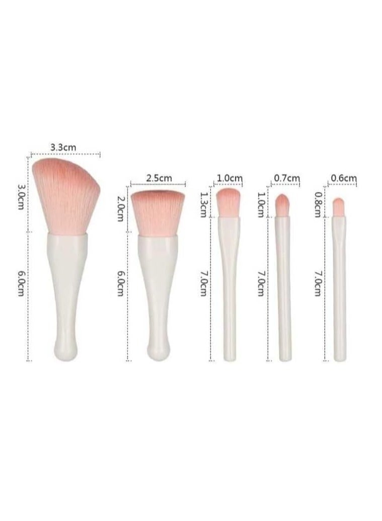 Professional Makeup Brush Set in Seashell Case with Mirror for Applying Powder, Lipstick, Eyeshadow and Cosmetics (Green) - Image 2