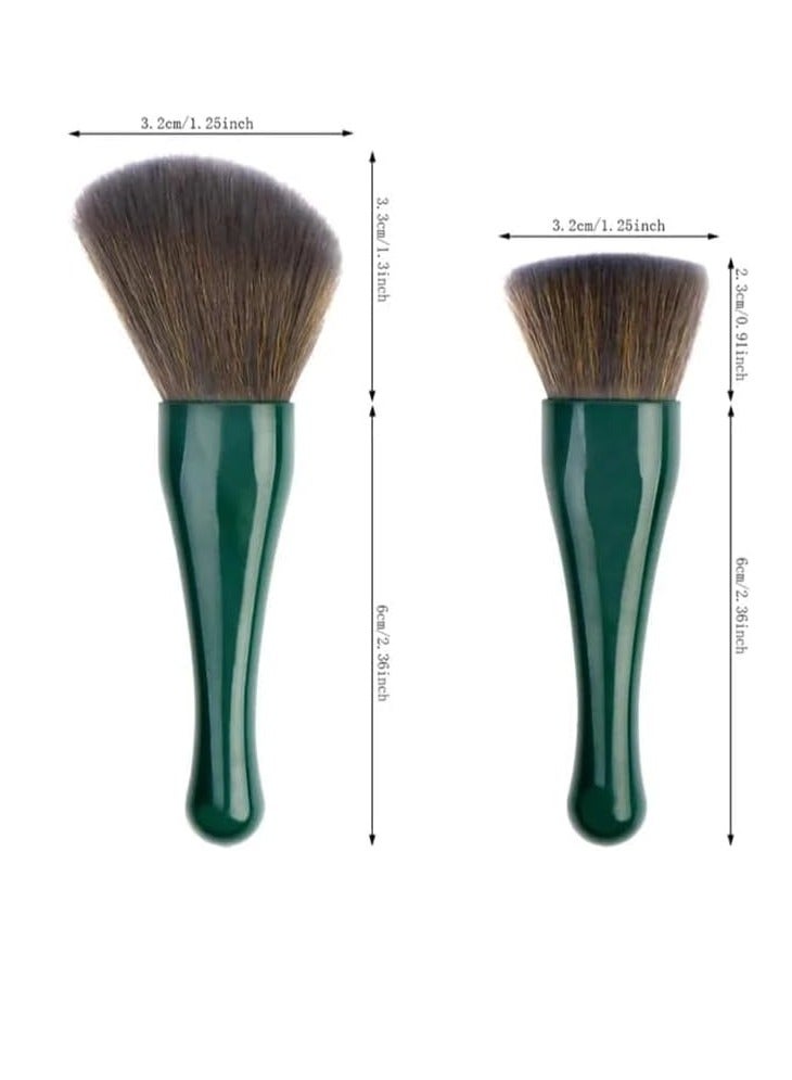 Professional Makeup Brush Set in Seashell Case with Mirror for Applying Powder, Lipstick, Eyeshadow and Cosmetics (Green) - Image 3