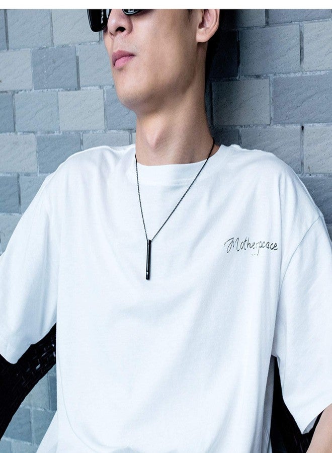 يوفينغ قلادات يوفينغ لحفظ رماد الموتى، جرار لحفظ رماد الموتى، قلادة تذكارية لحفظ رماد الموتى، مصنوعة من الفولاذ المقاوم للصدأ، مجوهرات تذكارية لحفظ الرماد (أسود) - Image 5