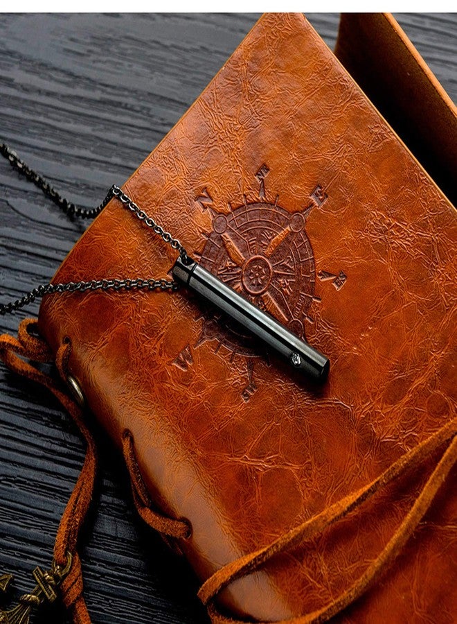 يوفينغ قلادات يوفينغ لحفظ رماد الموتى، جرار لحفظ رماد الموتى، قلادة تذكارية لحفظ رماد الموتى، مصنوعة من الفولاذ المقاوم للصدأ، مجوهرات تذكارية لحفظ الرماد (أسود) - Image 3