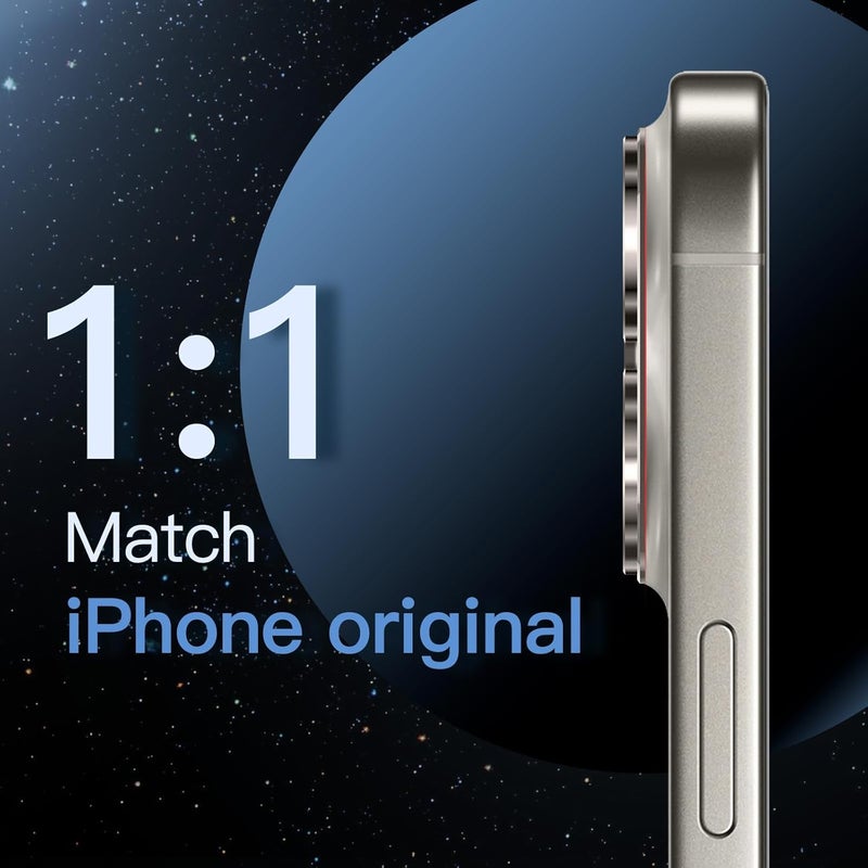 Jetech Camera Lens Protector for iPhone 16 Pro 6.3-Inch and iPhone 16 Pro Max 6.9-Inch, Full Coverage 9H Tempered Glass Ring Cover, Matte Metal Plate, Case Friendly, 1-Pack (Natural Titanium) - Image 5