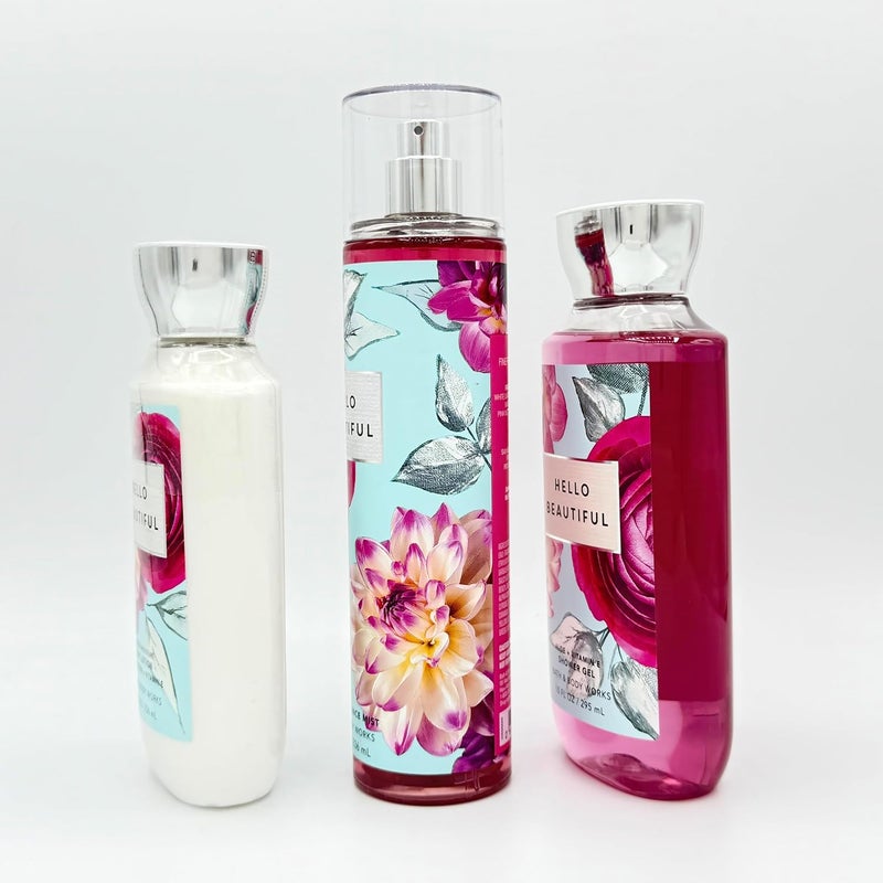 Hello Beautiful 3Piece Bath Bundle Body Lotion Fine Fragrance Mist and Shower Gel - Image 2