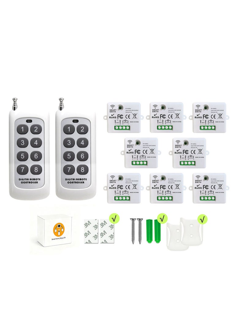 Wireless Light Switch Kit Remote Control Switch No Wiring Needed Stable RF433 Signal 30m Range for Home Office Factory - Image 1