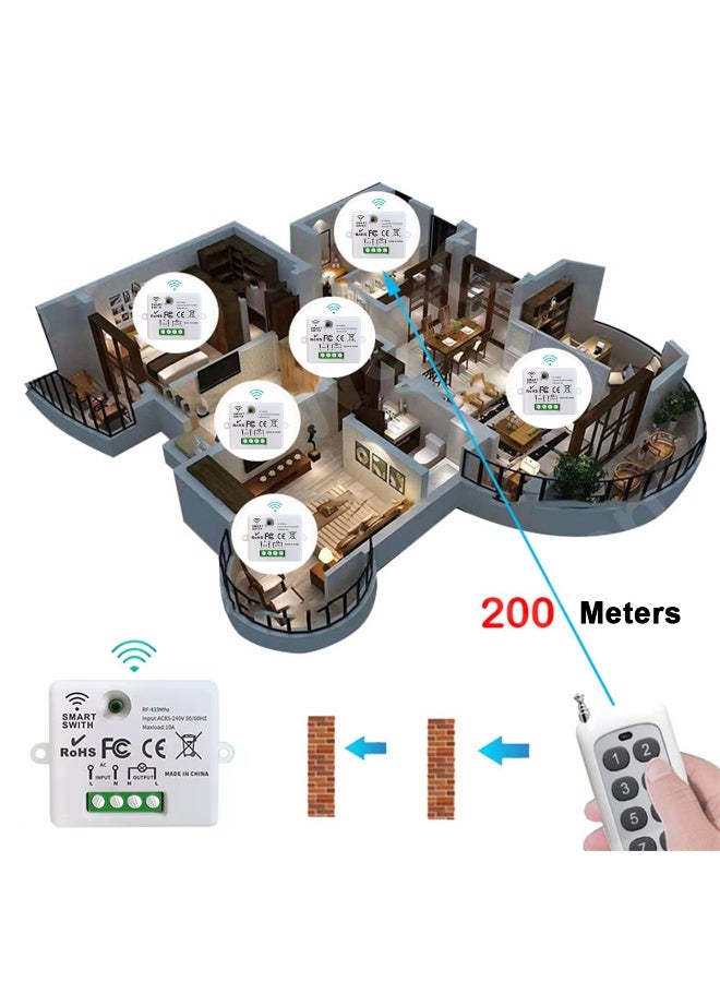 Wireless Light Switch Kit Remote Control Switch No Wiring Needed Stable RF433 Signal 30m Range for Home Office Factory - Image 2