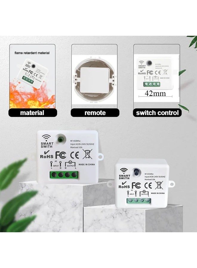 Wireless Light Switch Kit Remote Control Switch No Wiring Needed Stable RF433 Signal 30m Range for Home Office Factory - Image 5