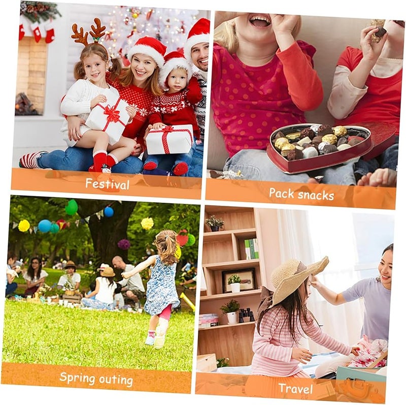 أكياس سيلوفان قابلة لإعادة الاستخدام ذاتية الغلق 100 قطعة للكعك والمخبوزات والحلويات عيد الميلاد عيد الميلاد حفل زفاف - Image 3