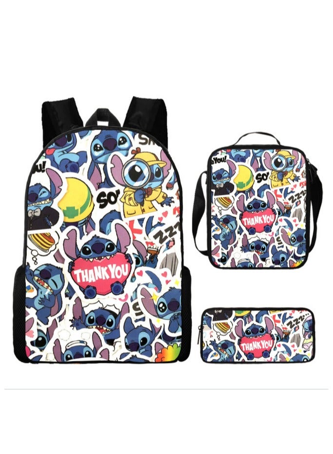 Stitch Primary And Secondary School Students' Three-Piece Backpack 29*42*16c