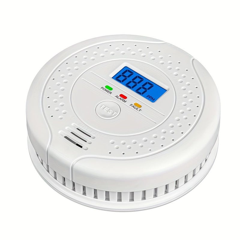 Portable Air Quality Monitor White For Carbon Monoxide Detection Battery Powered Easy Installation Digital Display - Image 3