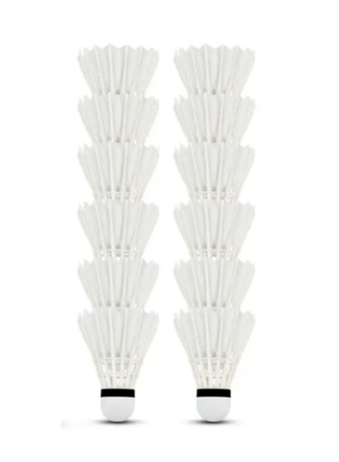 Whizz Ze-2 Professional Goose Feather Shuttlecock - 12Pcs Tube, Speed 74-79, Ideal For Competition & Training - Image 1