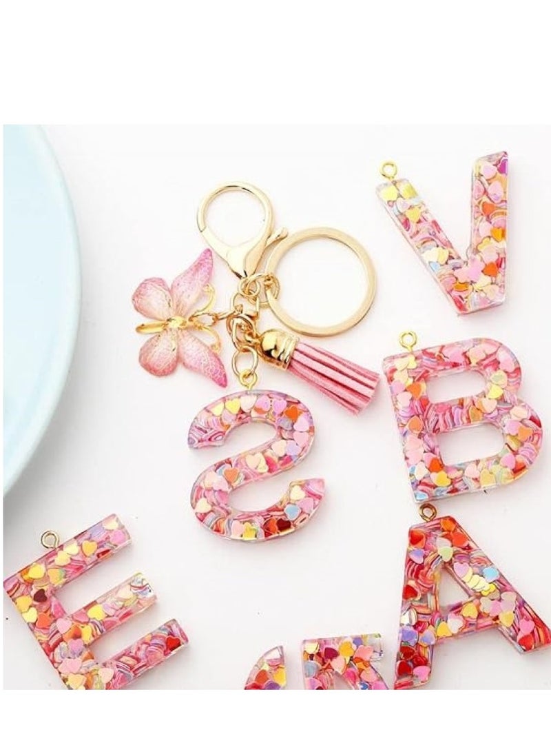 RATSAW Letter Charm Key Chain with Tassel Butterfly Pendant Key Ring Fashion Keychain  - Image 4