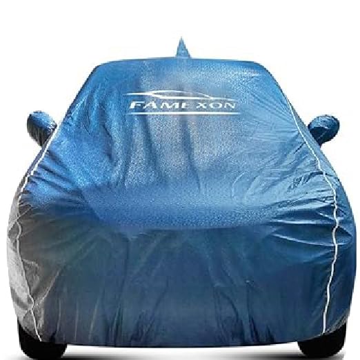 FAMEXON Waterproof Car Body Cover Compatible for Elite I20 Triple Layer Inner Fabric with Mirror Pockets and Pipein Design Protects from Animals, Heat, Rain & UV Rays (Grey) - Image 4