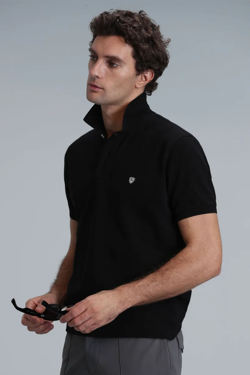 لوفيان Men's Laon Smart Polo T-Shirt 111040164 Black