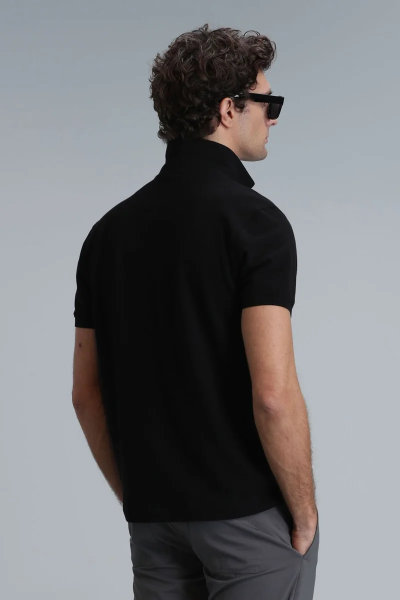لوفيان Men's Laon Smart Polo T-Shirt 111040164 Black