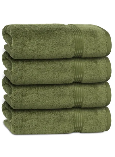 Bliss Casa Bliss Casa 4-Piece Bath Towels, 100% Combed Cotton 550 GSM Superior Quality, Quick Dry Highly Absorbent Thick Soft Hotel Towles for Bath And Spa Bathroom Towel Set 70x140cm