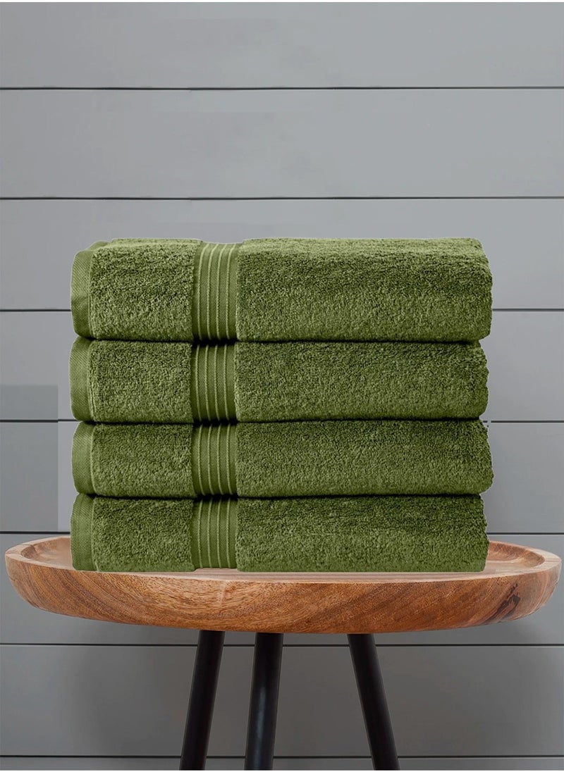 Bliss Casa Bliss Casa 4-Piece Bath Towels, 100% Combed Cotton 550 GSM Superior Quality, Quick Dry Highly Absorbent Thick Soft Hotel Towles for Bath And Spa Bathroom Towel Set 70x140cm  - Image 1