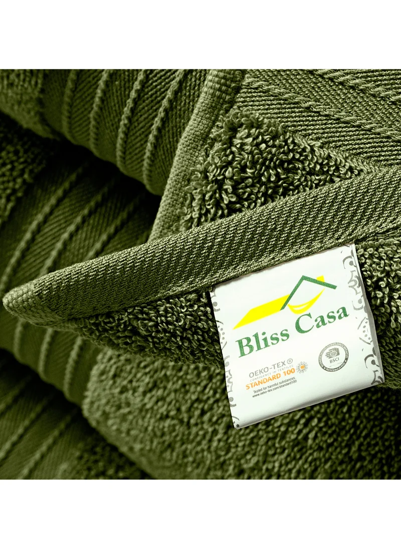 بليس كاسا مناشف حمام من 4 قطع من Bliss Casa، مصنوعة من القطن الممشط 100% بجودة فائقة 550 جرام في المتر المربع، سريعة الجفاف وسميكة وناعمة للغاية للفنادق للحمام والمنتجعات الصحية، مجموعة مناشف حمام مقاس 70 × 140 سم