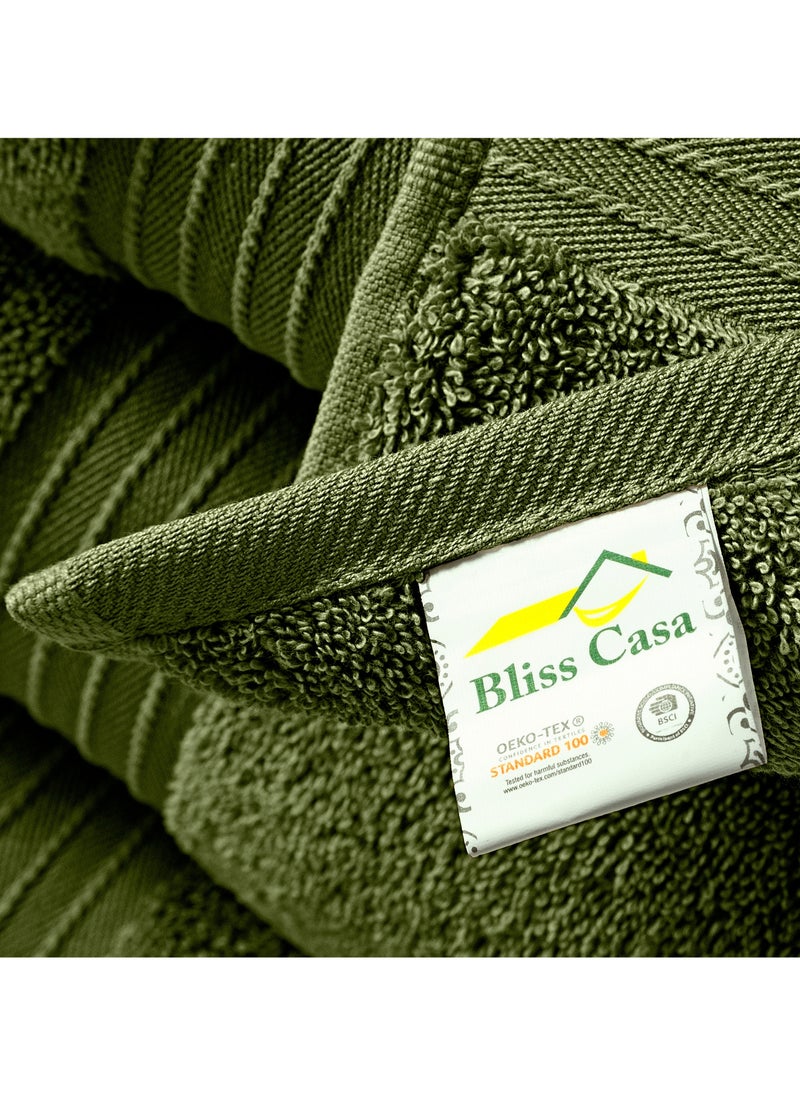 Bliss Casa Bliss Casa 4-Piece Bath Towels, 100% Combed Cotton 550 GSM Superior Quality, Quick Dry Highly Absorbent Thick Soft Hotel Towles for Bath And Spa Bathroom Towel Set 70x140cm  - Image 2
