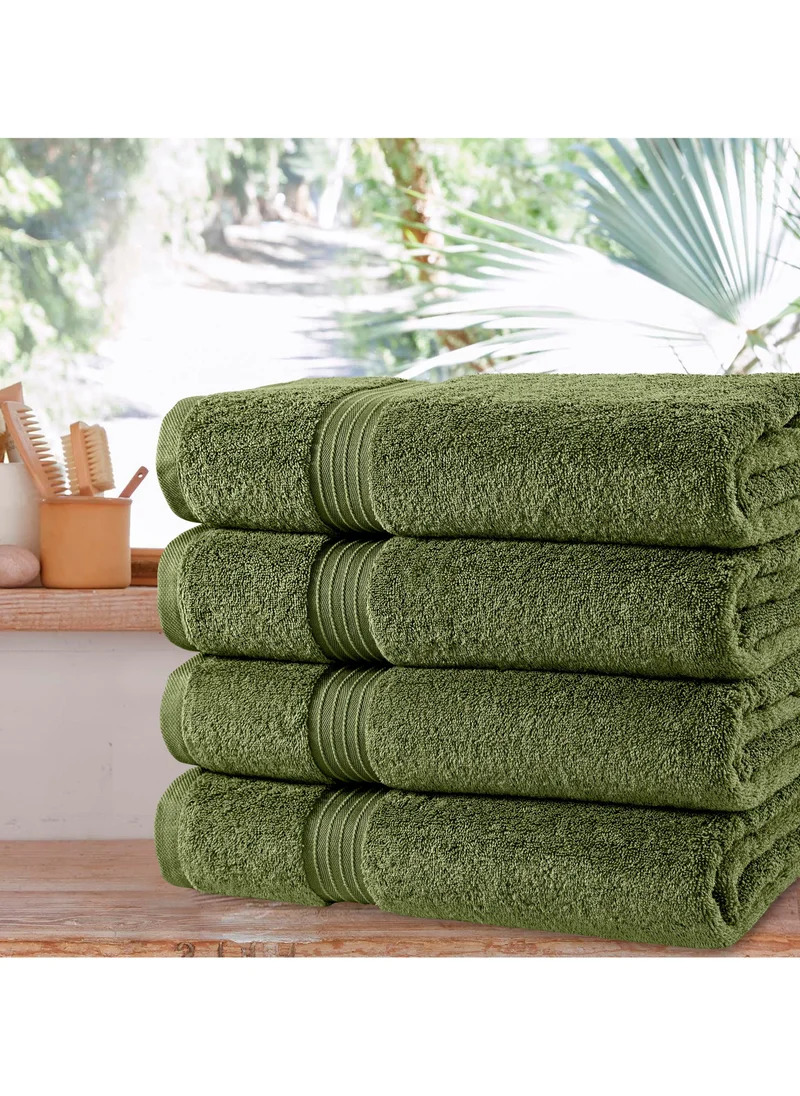 Bliss Casa Bliss Casa 4-Piece Bath Towels, 100% Combed Cotton 550 GSM Superior Quality, Quick Dry Highly Absorbent Thick Soft Hotel Towles for Bath And Spa Bathroom Towel Set 70x140cm