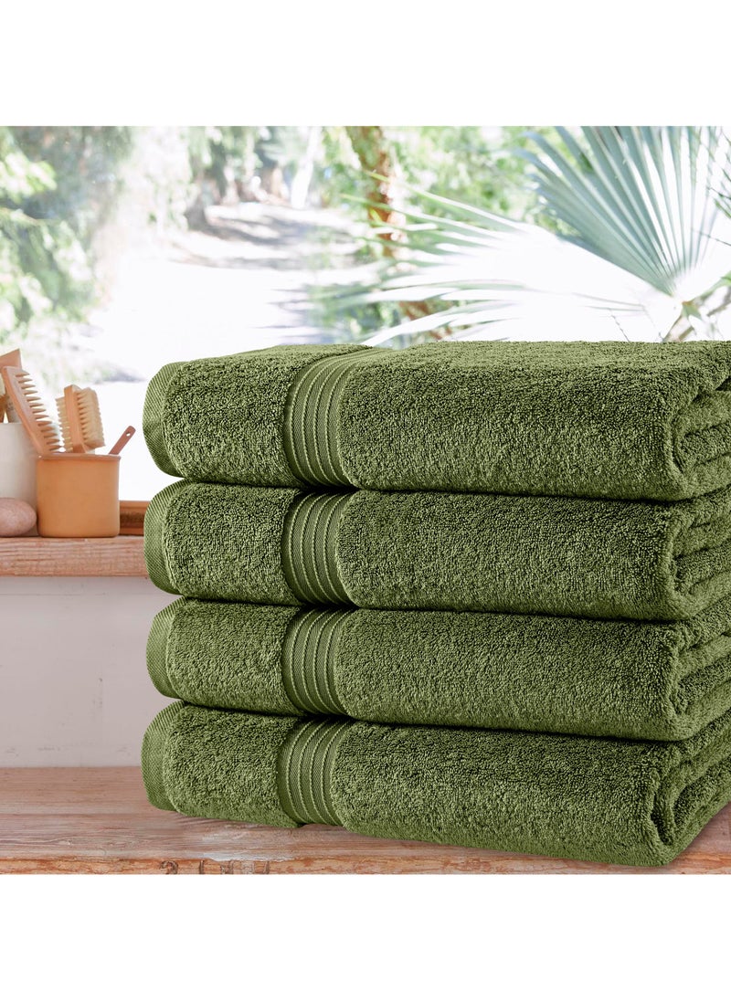 Bliss Casa Bliss Casa 4-Piece Bath Towels, 100% Combed Cotton 550 GSM Superior Quality, Quick Dry Highly Absorbent Thick Soft Hotel Towles for Bath And Spa Bathroom Towel Set 70x140cm  - Image 3