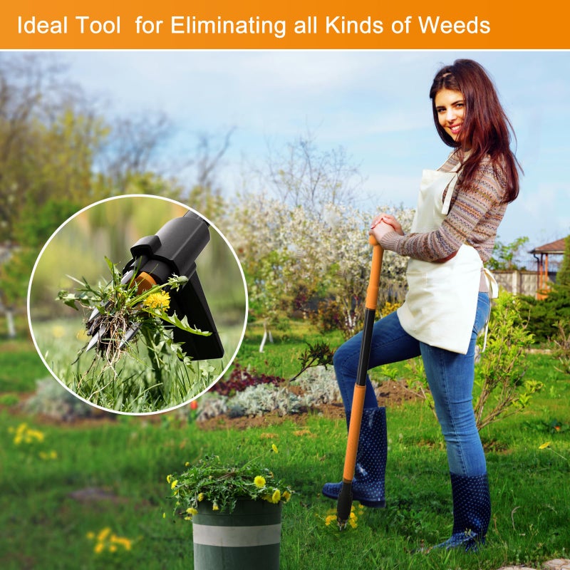 BREWIN TOOLS آلة إزالة الأعشاب الضارة، بريوين - آلة إزالة الأعشاب الضارة القابلة للوقوف بالكامل - بدون انحناء وموفرة للظهر، مزيل أعشاب فعال وسهل الاستخدام، آلة إزالة أعشاب خفيفة الوزن ومتينة، سهلة الدفع والتدوير والسحب - Image 2