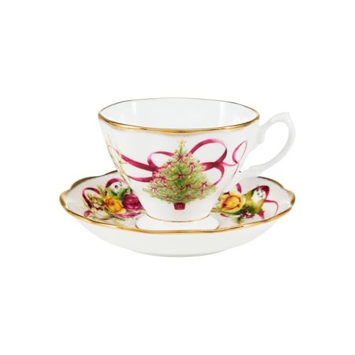 ROYAL ALBERT Old Country Roses Christmas Tree Teacup and Saucer Set - Image 1