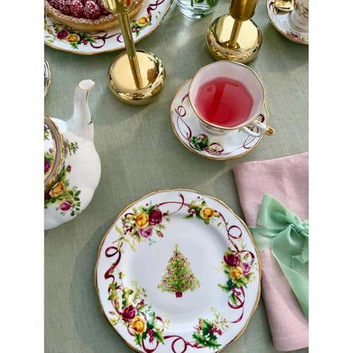 ROYAL ALBERT Old Country Roses Christmas Tree Teacup and Saucer Set - Image 3