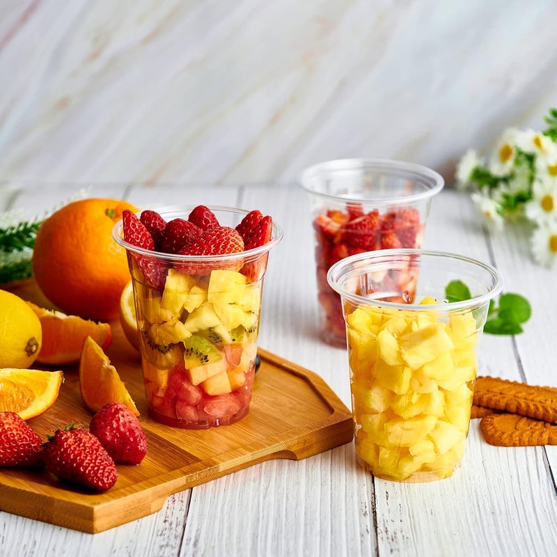 Lilymicky [100 Pack] 12 oz Clear Plastic Cups, PET Disposable Drinking Cups, 12 oz Plastic Cups, Perfect for Ice Coffee, Smoothie, Soda, or Any Cold Drinks - Image 4