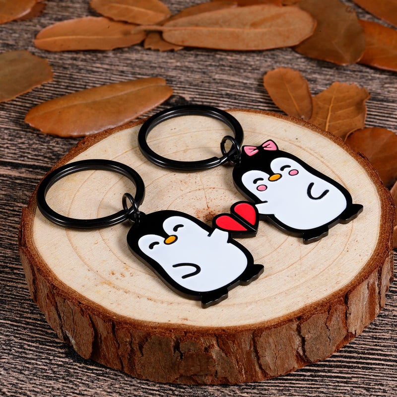 Fleure Esme Penguin Couple Valentines Day Gift for Him Her Boyfriend Girlfriend Matching Lovers Cute Keychain for Husband Wife One Year Anniversary Birthday Wedding Best Friend - Image 5