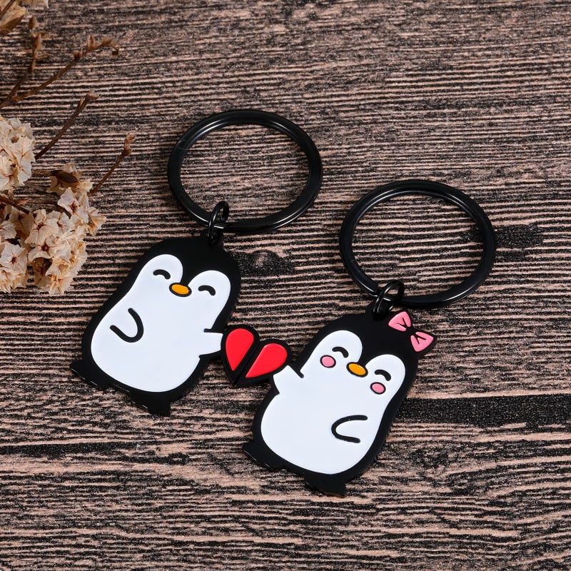 Fleure Esme Penguin Couple Valentines Day Gift for Him Her Boyfriend Girlfriend Matching Lovers Cute Keychain for Husband Wife One Year Anniversary Birthday Wedding Best Friend - Image 2