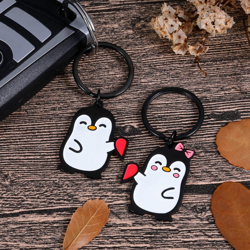 Fleure Esme Penguin Couple Valentines Day Gift for Him Her Boyfriend Girlfriend Matching Lovers Cute Keychain for Husband Wife One Year Anniversary Birthday Wedding Best Friend - Image 3