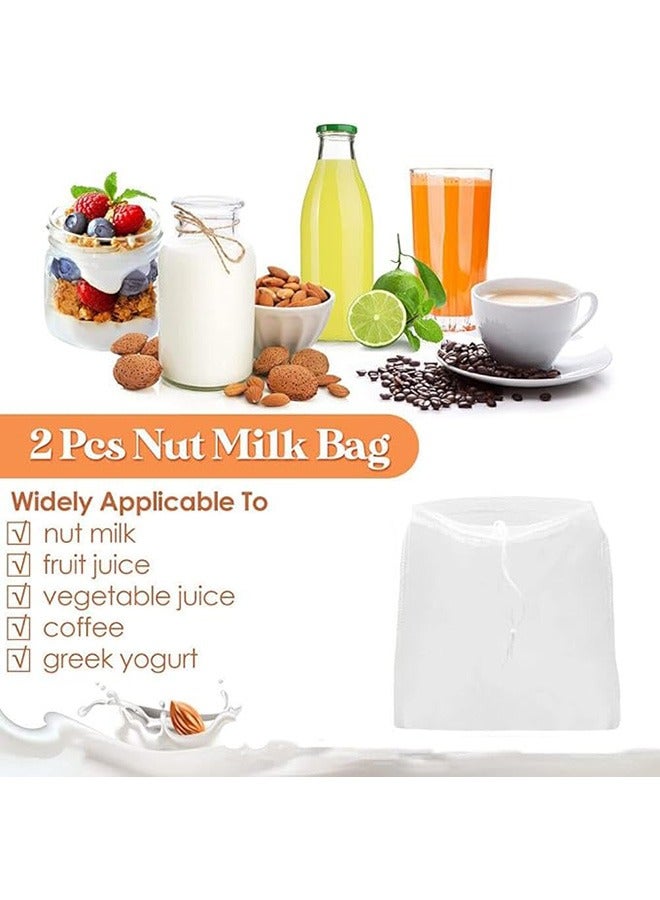 5 Pcs Quality Nut Milk Bags, Big 30X30 CM Commercial Grade， Reusable Almond Milk Bag, All Purpose Food Strainer Nylon Fine Mesh Bag for Straining Almond Nut Milk Coffee Juices Yogurt - Image 5