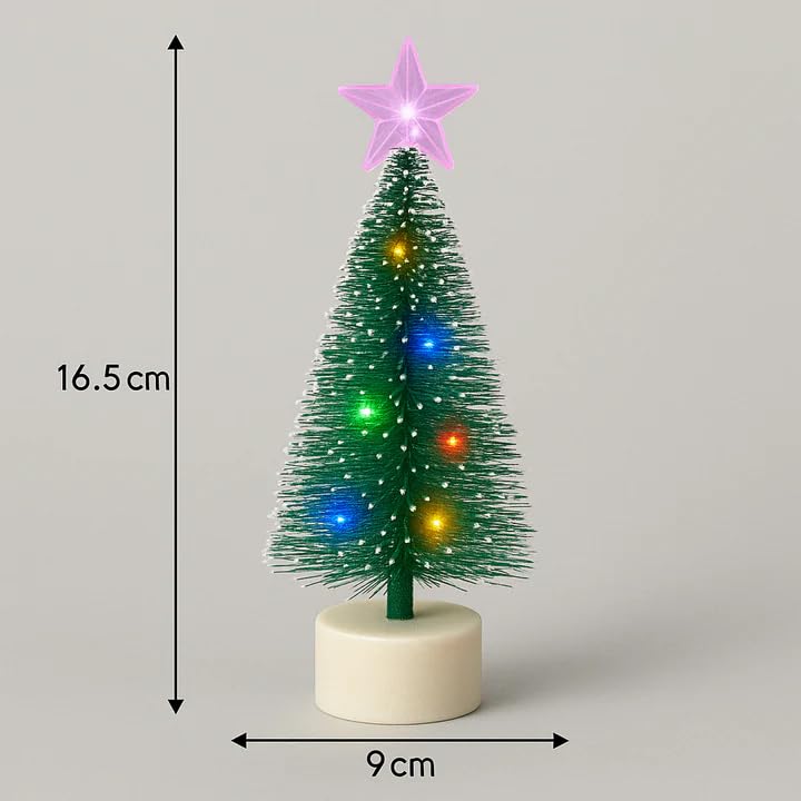 CORALTREE CORAL TREE Set of 5 LED Fiber Optic Mini Christmas Trees – Color-Changing, Battery Operated - Image 2