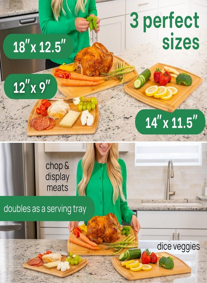 Greener Chef Bamboo Cutting Boards for Kitchen with Glue-Free Surface and Lifetime Replacements - Organic Wooden Chopping Board with Juice Grooves for Carving & Serving, Non Toxic & Durable by Greener Chef - Image 3