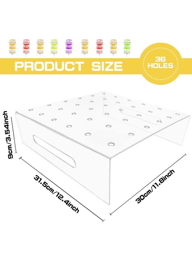 TPGP 36 Holes Push Pop Cake Stand Acrylic Lollipop Stand Cake Display Stand for Wedding Birthday Party, Clear Square - Image 2