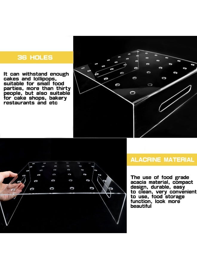 TPGP 36 Holes Push Pop Cake Stand Acrylic Lollipop Stand Cake Display Stand for Wedding Birthday Party, Clear Square - Image 3
