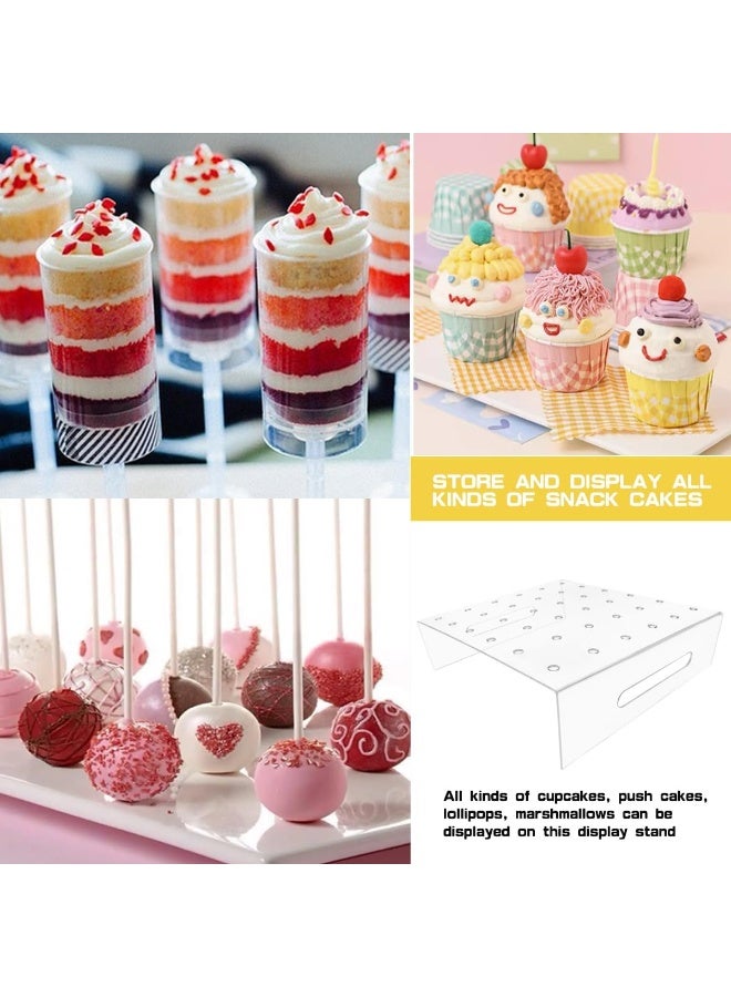 TPGP 36 Holes Push Pop Cake Stand Acrylic Lollipop Stand Cake Display Stand for Wedding Birthday Party, Clear Square - Image 4