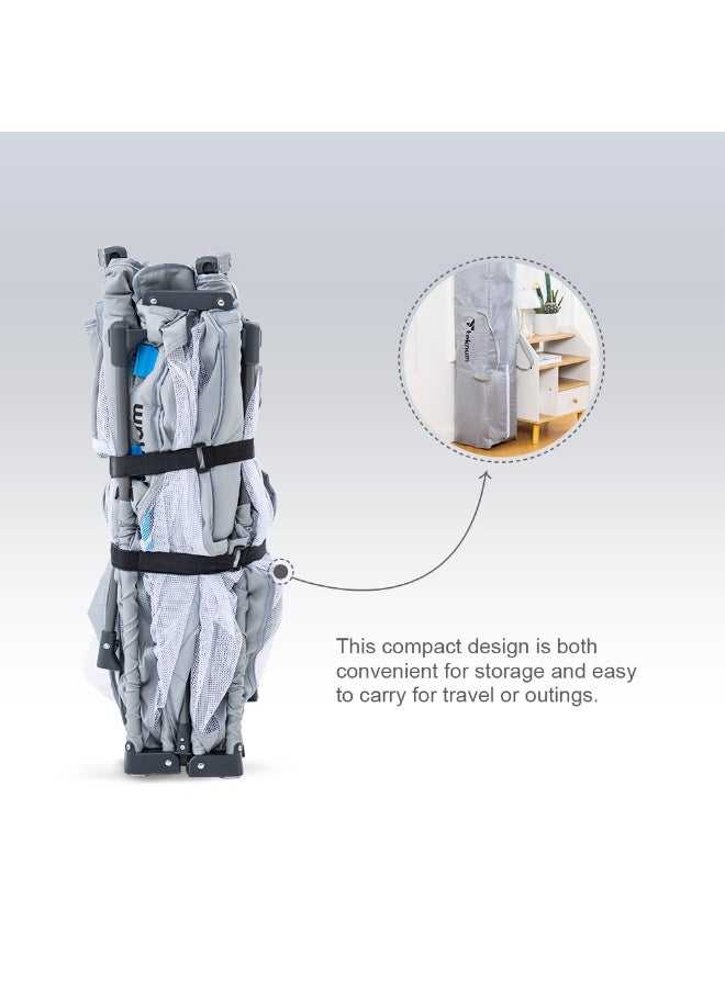 Teknum One - Minute Fold - Unfold Playpen, 120 x 120 cm with Mattress and Balls - Grey - Image 5