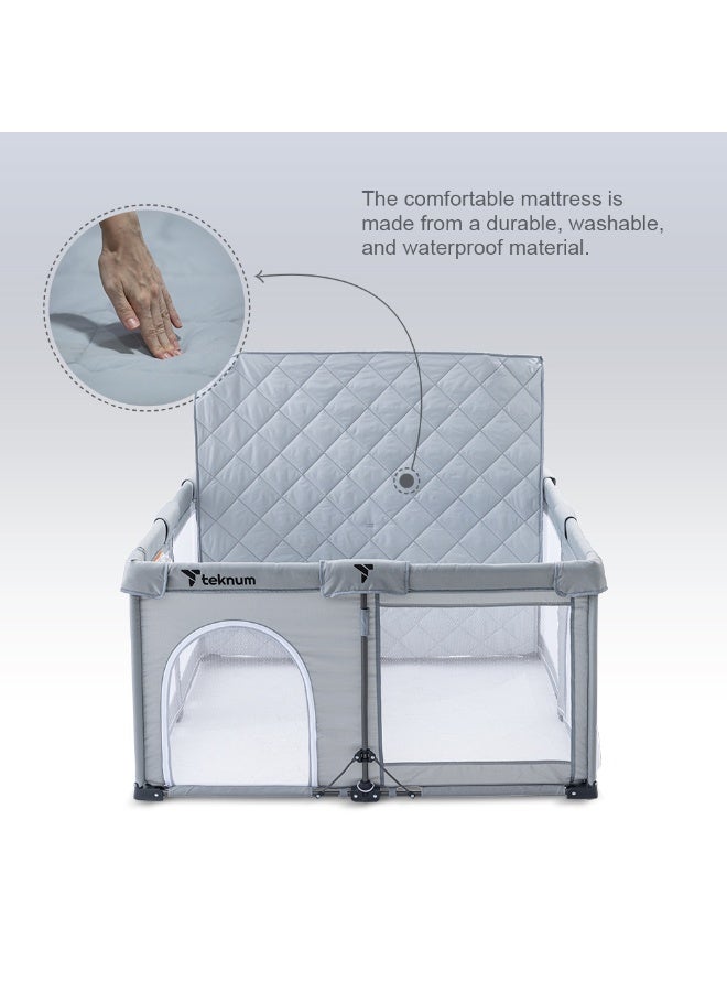 Teknum One - Minute Fold - Unfold Playpen, 120 x 120 cm with Mattress and Balls - Grey - Image 4