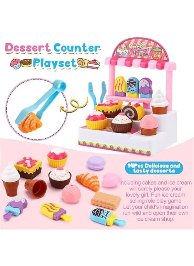 Generic Kids Cash Register Toy Ice Cream Shop Toddlers Pretend Play Shopping Playset with Scanner Fake Money Calculator Desserts, Birthday Gift for 3 4 5 6+ Year Old Girls  - Image 5