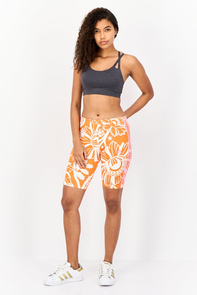 Adidas Women Sportswear Fit Training Shorts, Orange  - Image 4