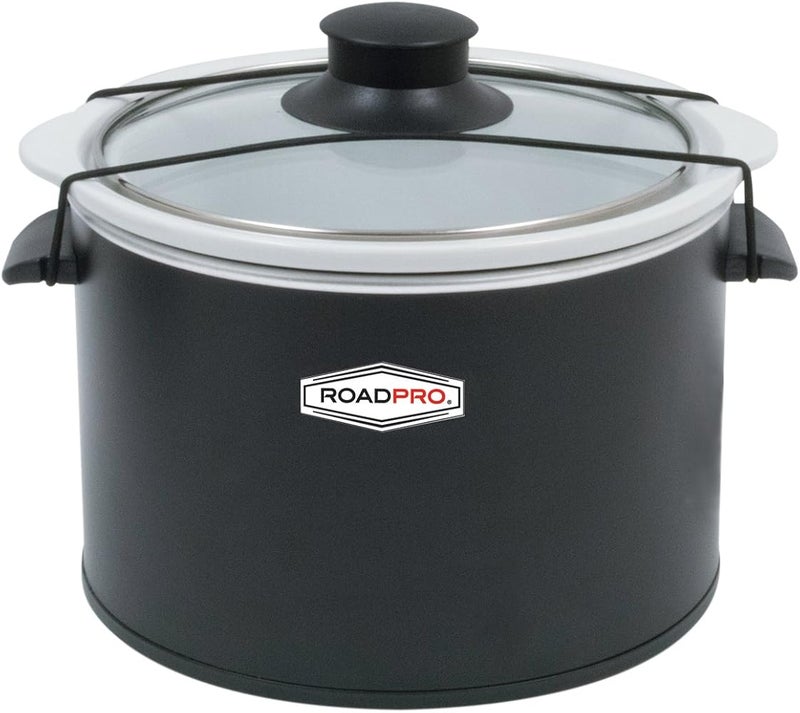 RoadPro-RPSL-350 Quart Slow Cooker, Auto Travel, 12V, White, 1.5 Quart - Image 1