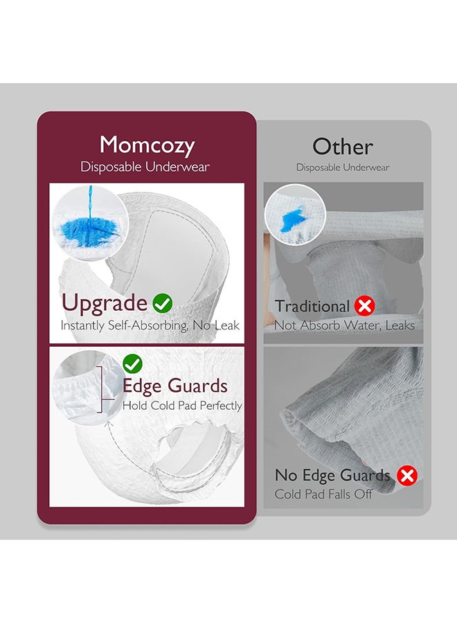 مام كوزي مجموعة رعاية الأم أثناء الولادة، ملابس داخلية ذاتية الامتصاص للاستخدام مرة واحدة، وسادات رضاعة للحلمات، وزجاجة بيرى مقلوبة، ووسادات تبريد إسفنجية، ومجموعة حقائب قماشية (12 قطعة) - Image 3