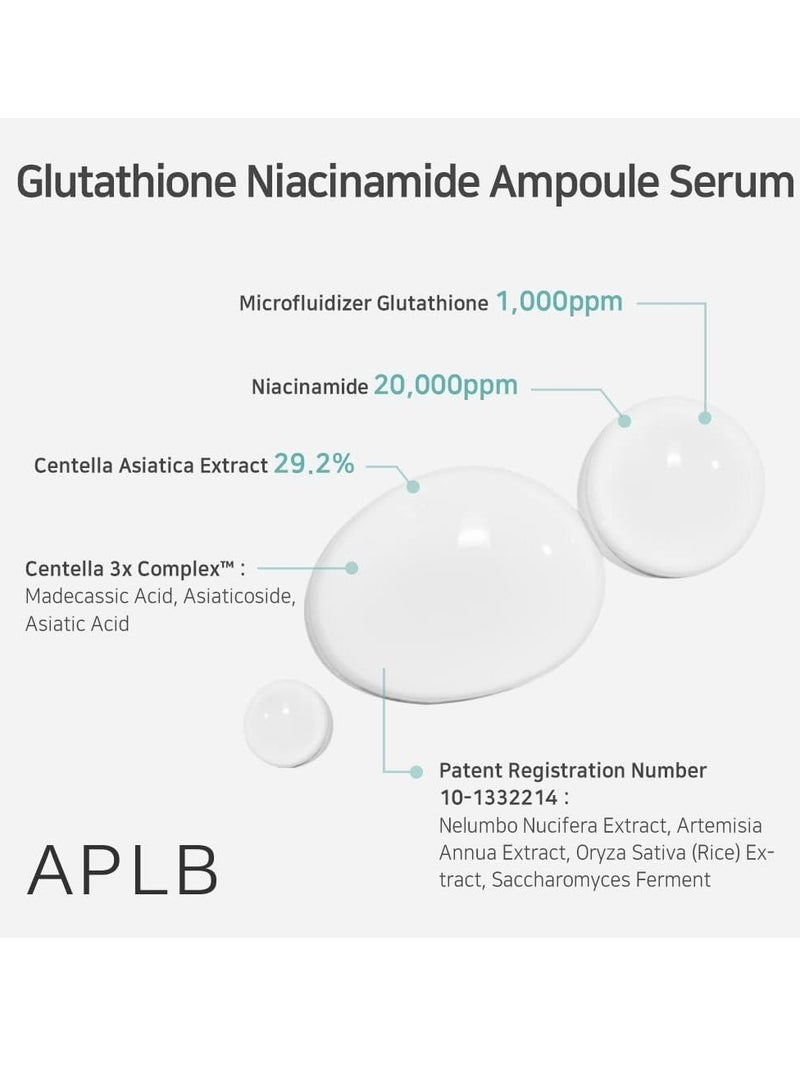 APLB Glutathione Niacinamide Ampoule Serum | LIPO GLUTA NIAC CEN™ 31.3% 1.35 FL.OZ/Korean Skincare, Long lasting moisturizing, Improve skin elasticity, Revitalize for gentle and improve skin texture - Image 4
